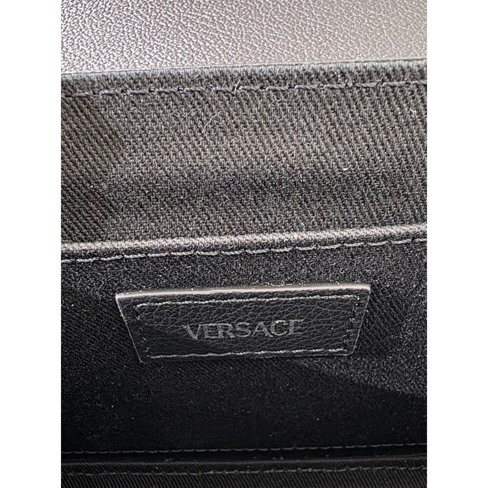 Versace Medusa Black Leather Crossbody Bag with Medallion Accent new - Picture 9 of 12